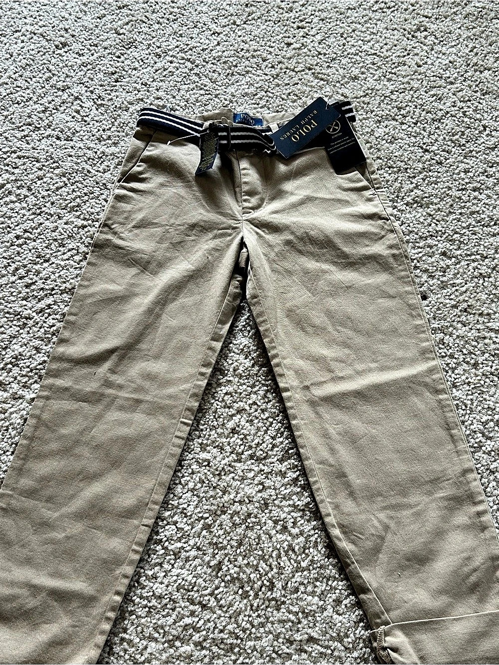 Polo Ralph Lauren Boys Stretch Chino Pants with Belt Size 7 NWT